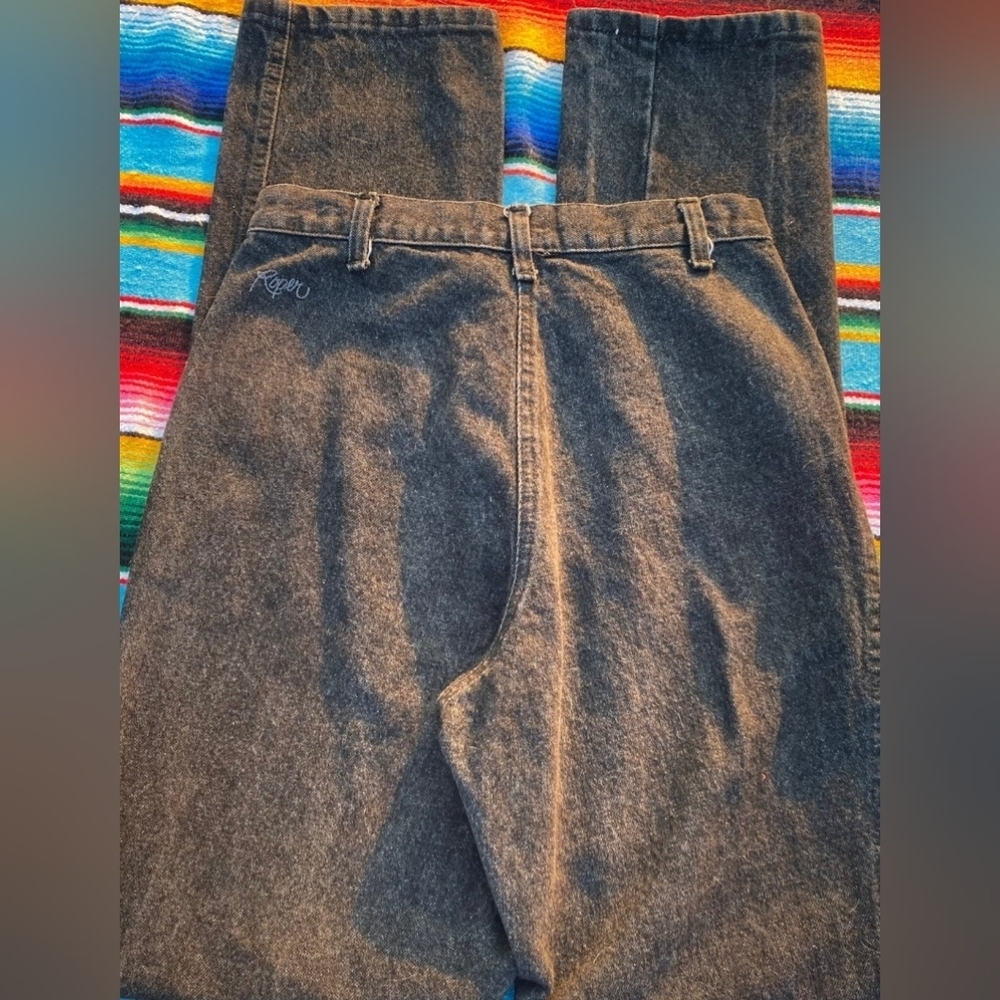 VTG Roper Riding wester Jeans Women Size 3/4 Gray Extra High Rise Straight Leg - Picture 4 of 16